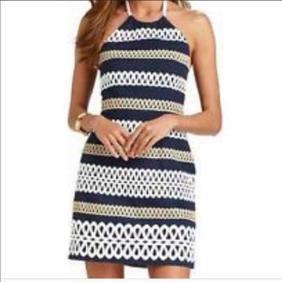 Lilly Pulitzer Dresses & Skirts - 🌴 Lilly Pulitzer Halter Navy Striped Dress